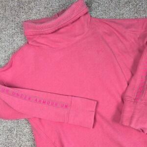 Under Armour Womens Pink Funnel Neck Pullover Sweatshirt Activewear Top - Medium